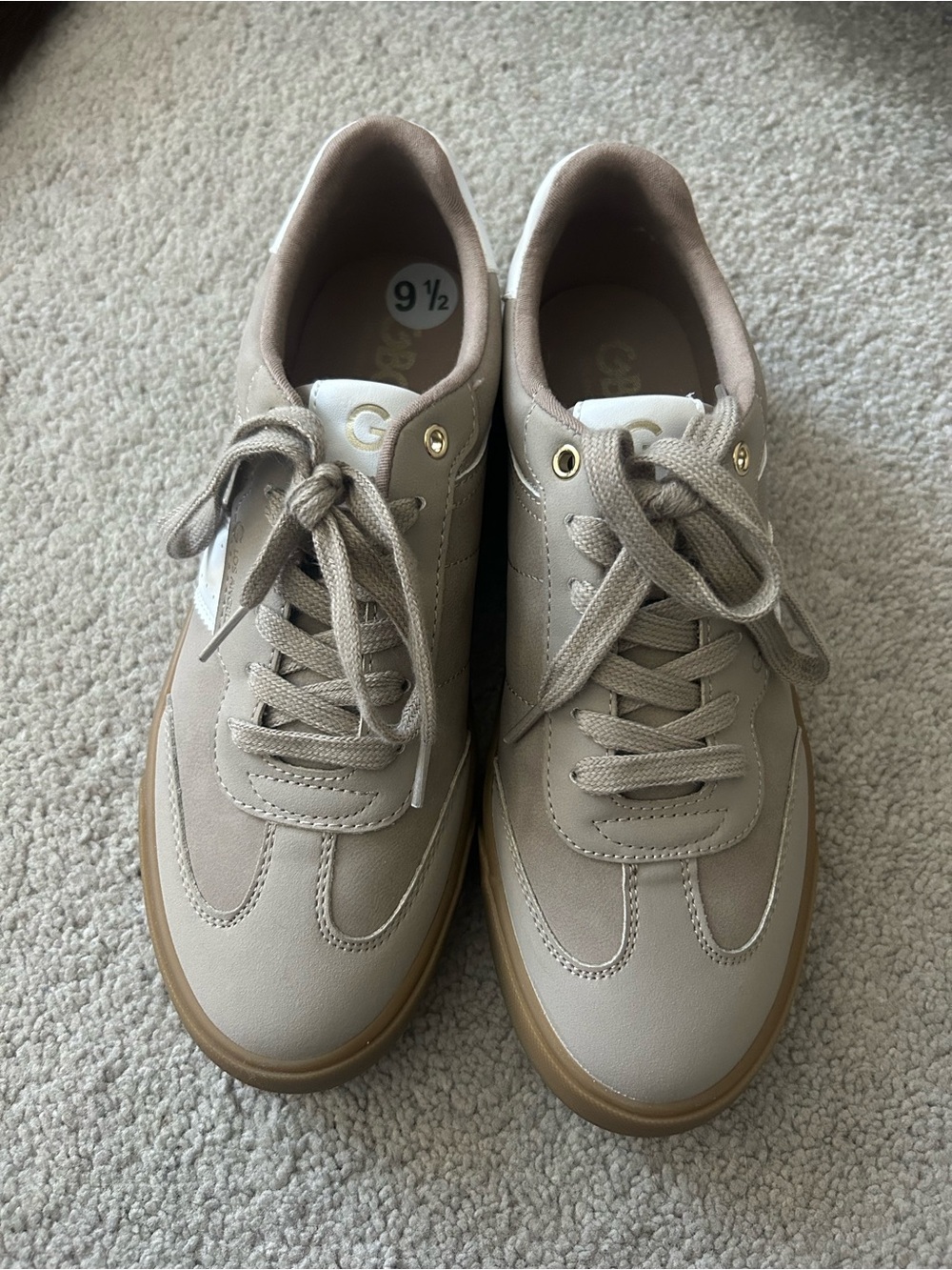 GBG Los Angeles Women's Neutral Lace-Up Sneakers - Comfortable Everyday Shoes